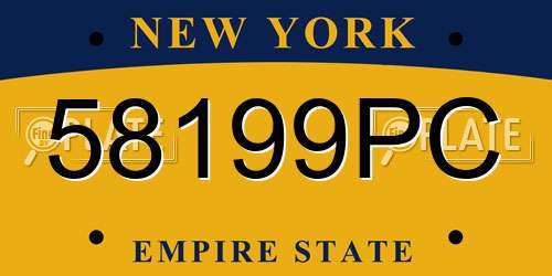 58199PC New York License Plate
