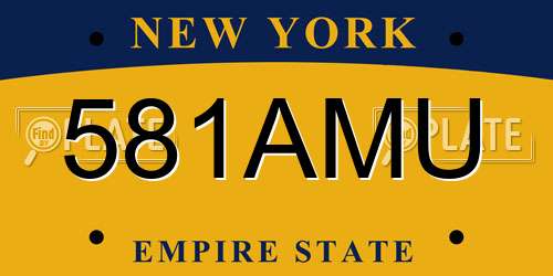 581AMU New York License Plate