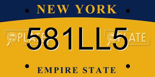 581LL5 New York License Plate