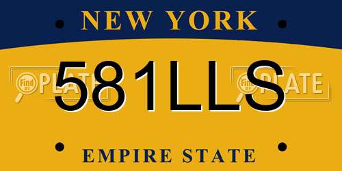 581LLS New York License Plate