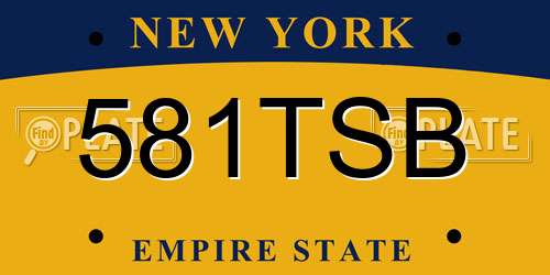 581TSB New York License Plate