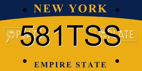 581TSS New York License Plate