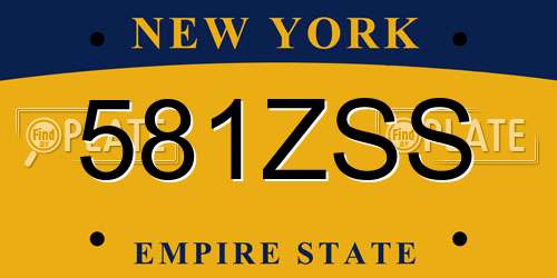 581ZSS New York License Plate