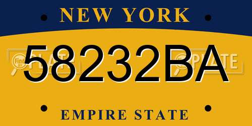 58232BA New York License Plate