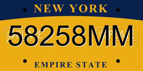 58258MM New York License Plate