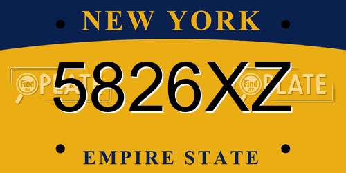 5826XZ New York License Plate