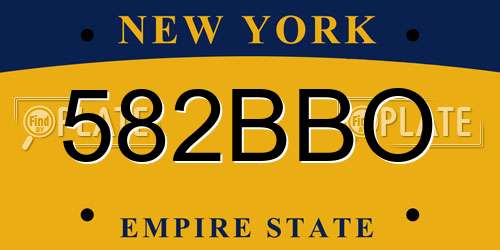 582BBO New York License Plate