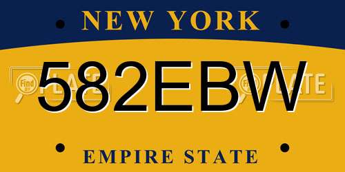 582EBW New York License Plate