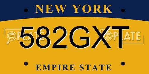 582GXT New York License Plate
