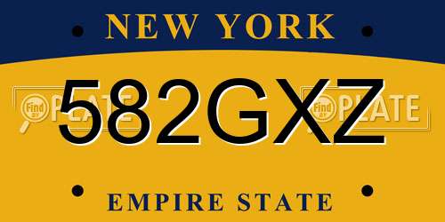 582GXZ New York License Plate
