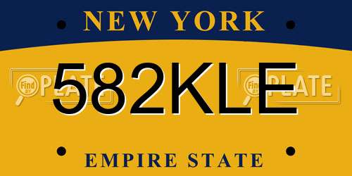 582KLE New York License Plate