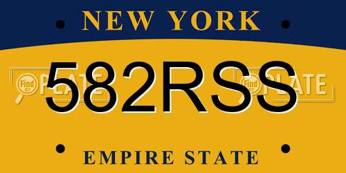 582RSS New York License Plate