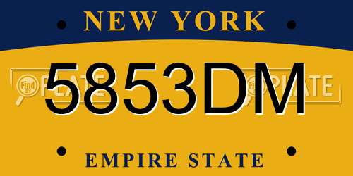 5853DM New York License Plate