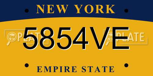 5854VE New York License Plate