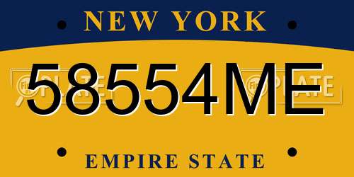 58554ME New York License Plate