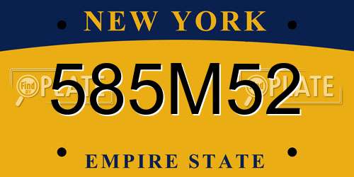 585M52 New York License Plate