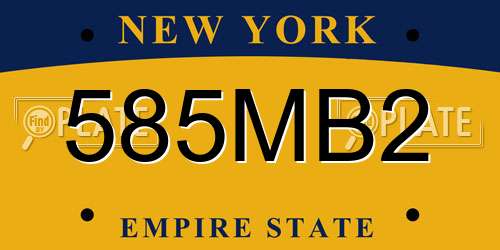 585MB2 New York License Plate
