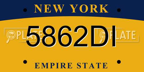 5862DI New York License Plate