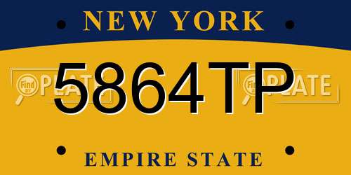 5864TP New York License Plate