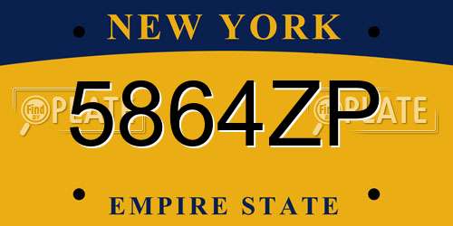5864ZP New York License Plate