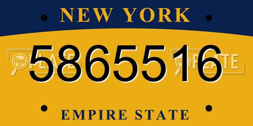 5865516 New York License Plate