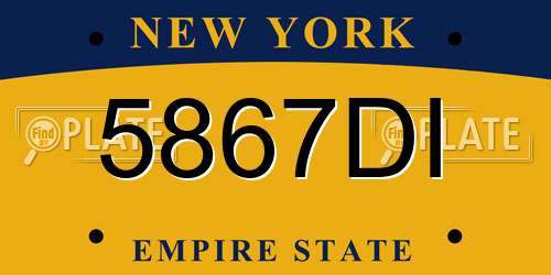 5867DI New York License Plate