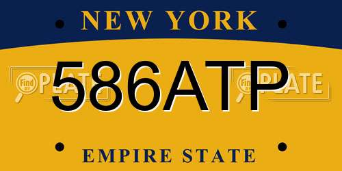 586ATP New York License Plate