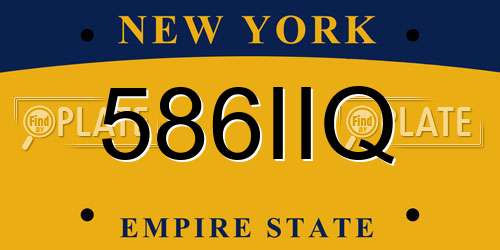 586IIQ New York License Plate