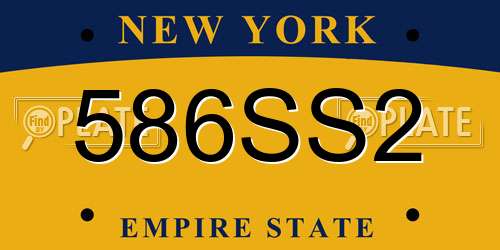 586SS2 New York License Plate