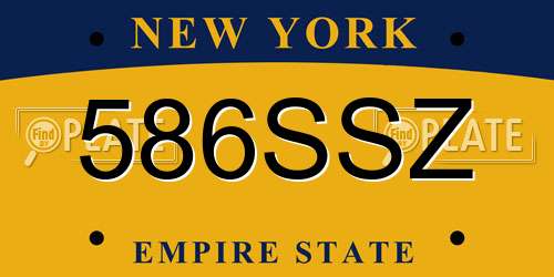 586SSZ New York License Plate