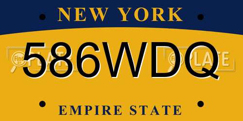 586WDQ New York License Plate
