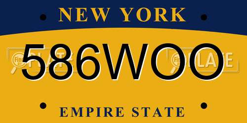 586WOO New York License Plate