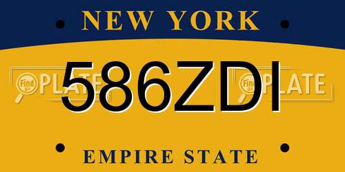 586ZDI New York License Plate