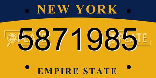 5871985 New York License Plate