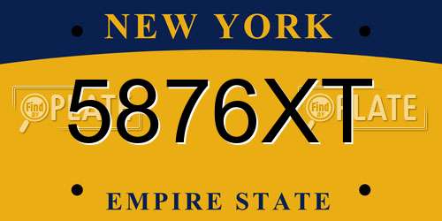 5876XT New York License Plate