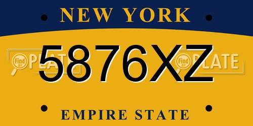 5876XZ New York License Plate