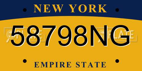 58798NG New York License Plate