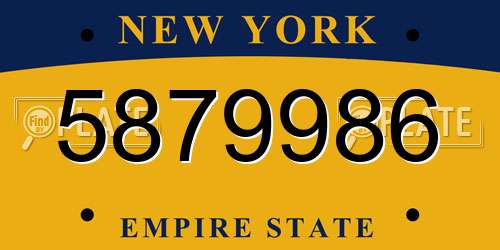 5879986 New York License Plate