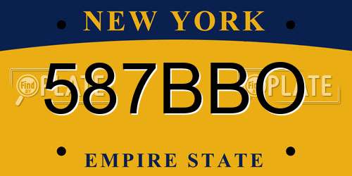 587BBO New York License Plate