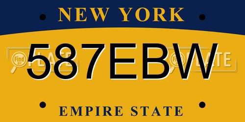 587EBW New York License Plate