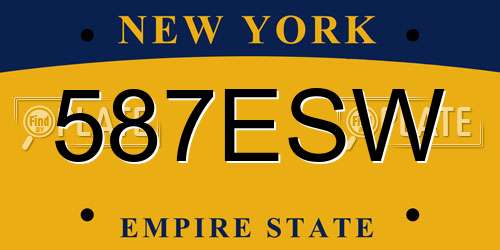 587ESW New York License Plate