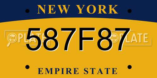 587F87 New York License Plate