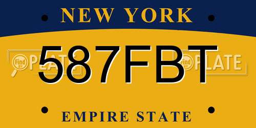 587FBT New York License Plate