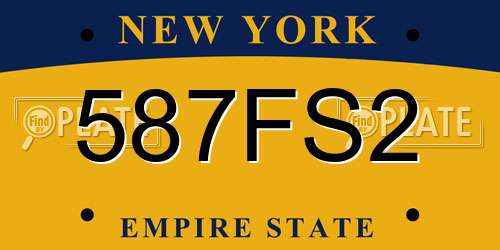 587FS2 New York License Plate