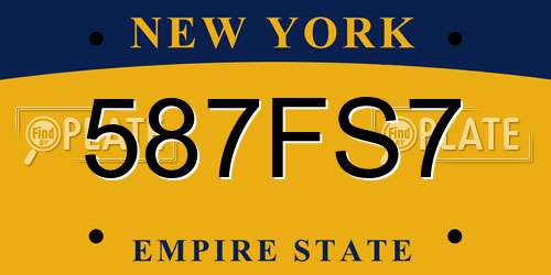 587FS7 New York License Plate