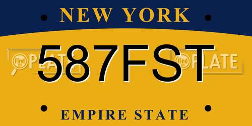 587FST New York License Plate