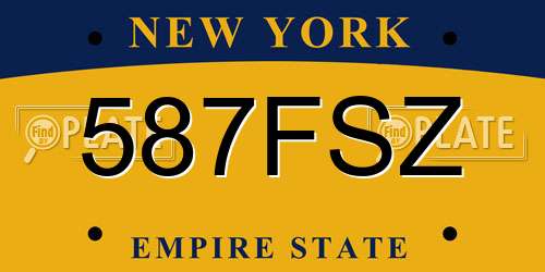 587FSZ New York License Plate