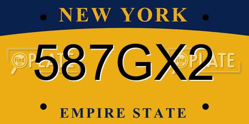 587GX2 New York License Plate