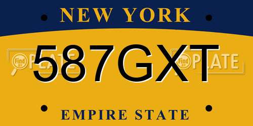 587GXT New York License Plate