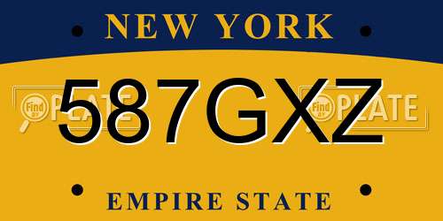 587GXZ New York License Plate
